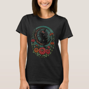 Black Cat Moon Witch Illustration Black Cats Moonc T-Shirt