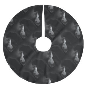 Black Cat Moonlight Silhouette Brushed Polyester Tree Skirt