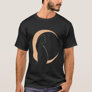 Black Cat Moonlit Night Floral Cottagecore family T-Shirt
