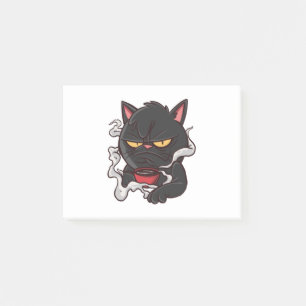 Black Cat Morning Coffee Post-it Notes