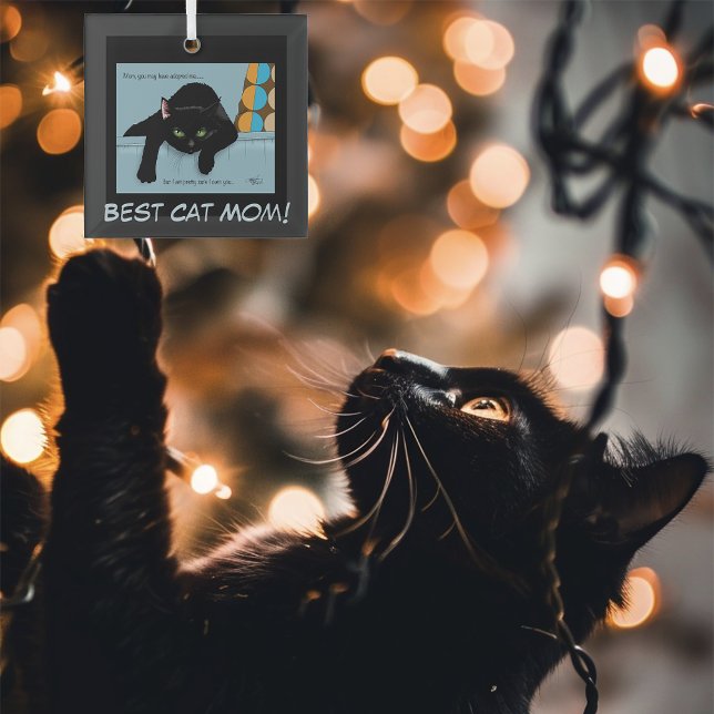 Black Cat  Mother's Day Glass Tree Decoration (Creator Uploaded)