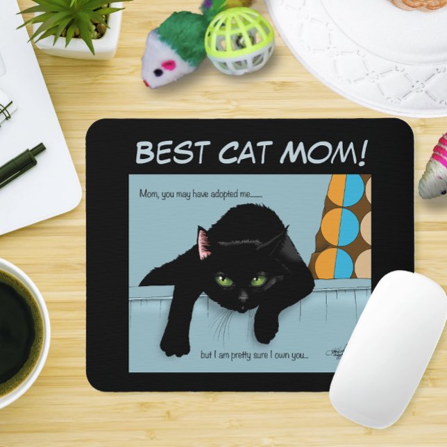 Black Cat Mother's Day Mouse Pad (Creator Uploaded)