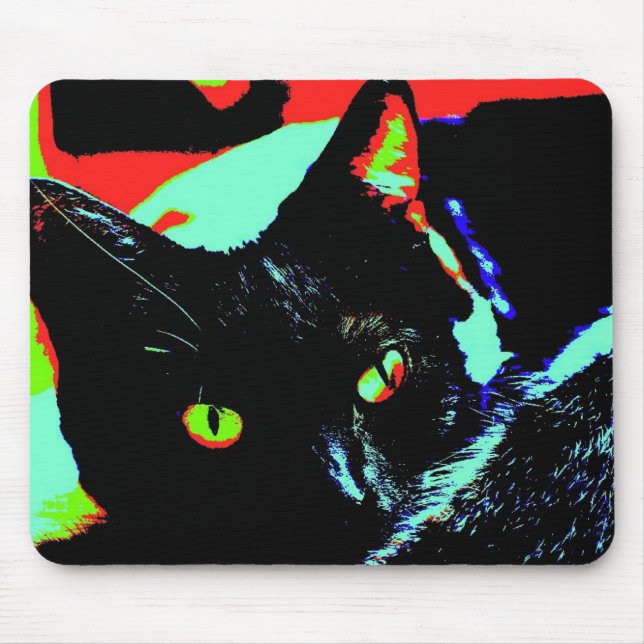 Black Cat Mouse Pad (Front)