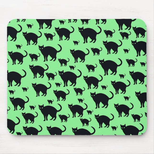 Black Cat Mouse Pad (Front)