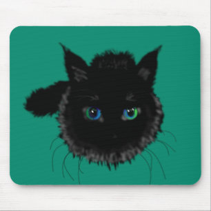 Black Cat  Mouse Pad Custom Colours