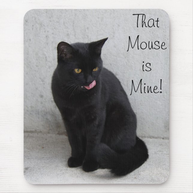 Black cat mousepad customise (Front)