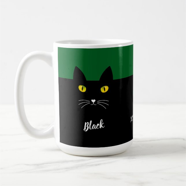 Black Cat Mug Gift for Cat Lovers | Personalised  (Left)