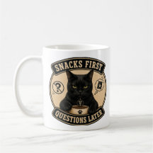 Black Cat Mug | Snacks First Questions Later