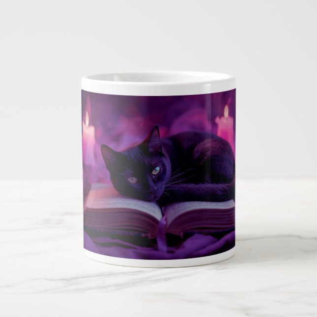 Black Cat Mug | Witchy Candlelight Coffee Cup (Front)