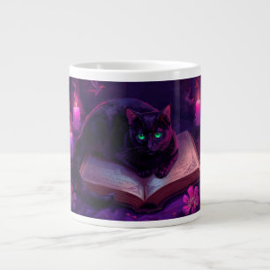 Black Cat Mug   Witchy Candlelight Coffee Cup