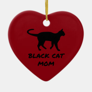Black Cat Mum Ceramic Tree Decoration