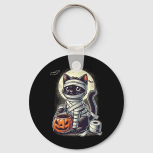 Black Cat Mummy Men Women Kids Halloween Funny Bla Key Ring