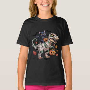 Black Cat & Mummy T-Rex Halloween Ride T-Shirt