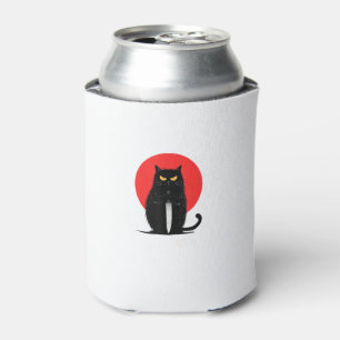 Black Cat Murderer Serial Killer Halloween Graphic Can Cooler