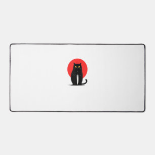 Black Cat Murderer Serial Killer Halloween Graphic Desk Mat
