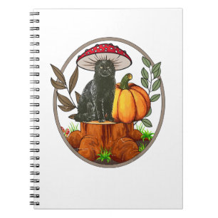 Black Cat Mushroom-Shirt Baby Boy Toddler Cute Cot Notebook