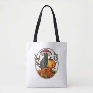 Black Cat Mushroom-Shirt Baby Boy Toddler Cute Cot Tote Bag