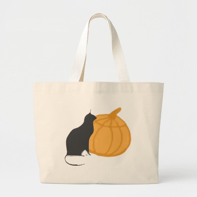 Black Cat `n Pumpkin Tote (Front)