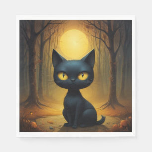 Black cat napkin