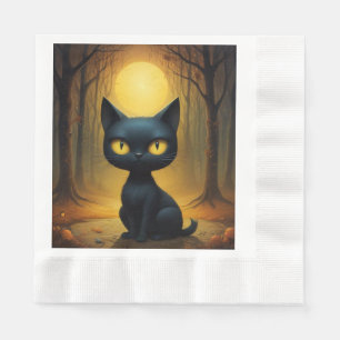Black cat napkin