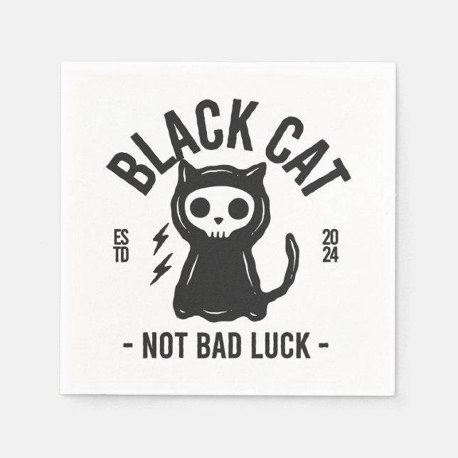 Black cat napkin (Front)