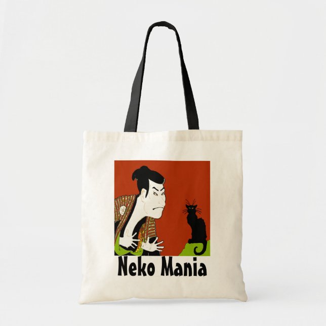 Black Cat Neko Mania Tote Bag (Front)