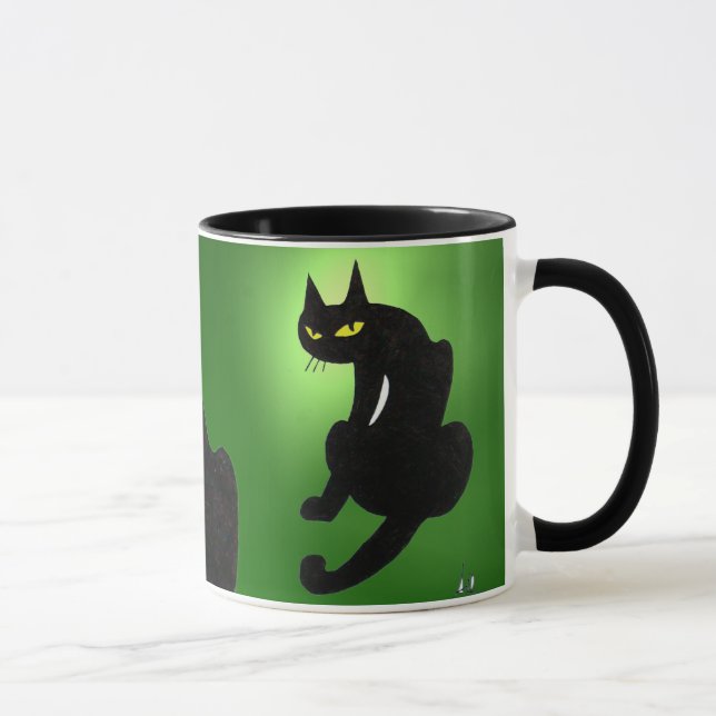 BLACK CAT NINJA Green Mug (Right)