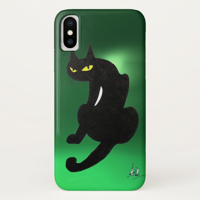 BLACK CAT NINJA Jade  Hreen Case-Mate iPhone Case (Back)