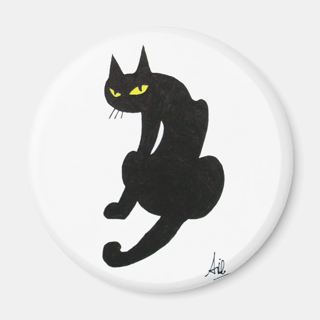 BLACK CAT NINJA White Magnet (Front)