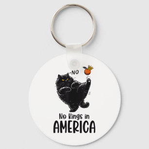 Black Cat No Kings In America We The People Politi Key Ring