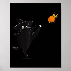 Black Cat No Kings Vintage Cats Halloween Humour T Poster
