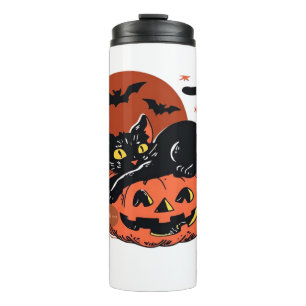 Black Cat, Nostalgic Halloween Classic T-Shirt Thermal Tumbler