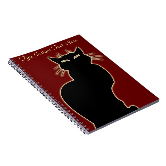Black Cat Notebook Personalised Cat Art Notebook (Right Side)