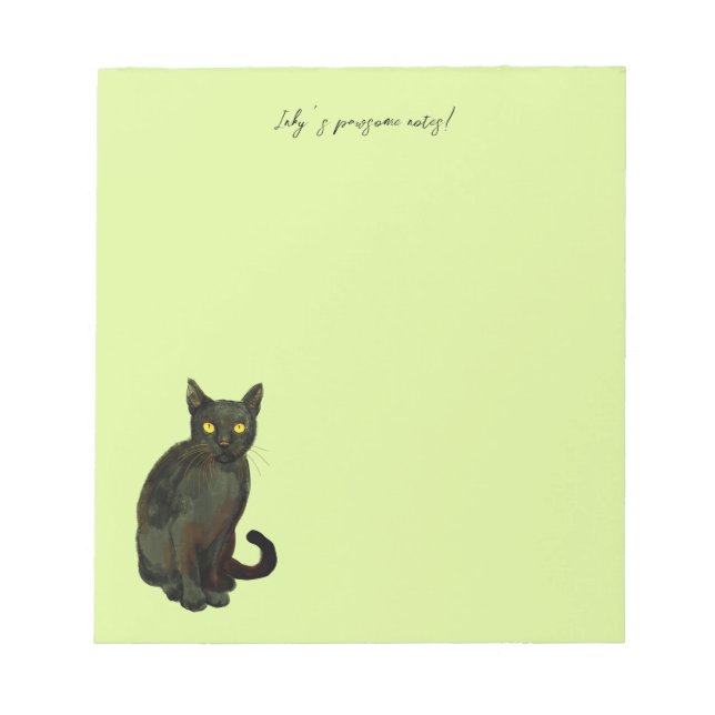 Black cat  notepad (Front)