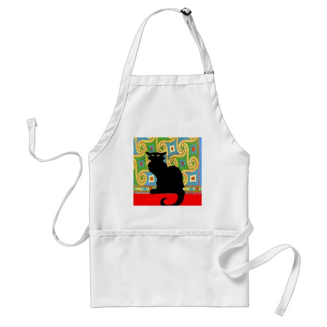 Black Cat on Abstract Wallpaper Standard Apron (Front)