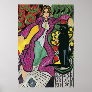 Black Cat on Chair 2 Poster