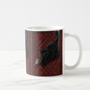 Black Cat on Moroccan Rug Coffee Mug