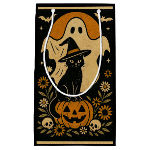 Black Cat on Pumpkin Halloween Gift Bag – Spooky