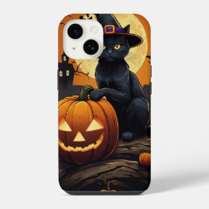 Black Cat on Pumpkin iPhone 14 Case