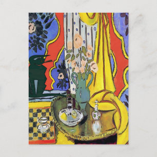 Black Cat on Sofa Postcard