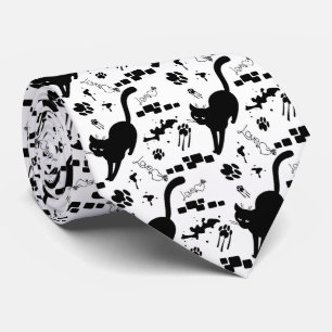 Black Cat on the street Tie
