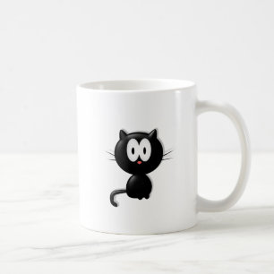 Black Cat on white background Coffee Mug