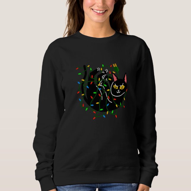 BLACK CAT ONWERS CHRISTMAS LIGHT SWEATSHIRT (Front)