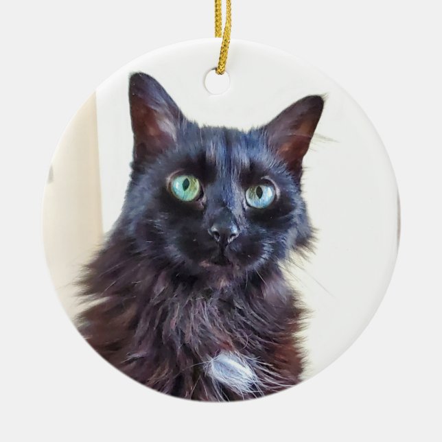 Black Cat Ornament (Front)