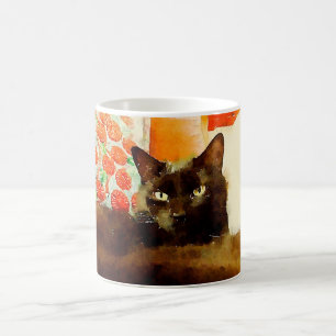 Black Cat Painting Mug
