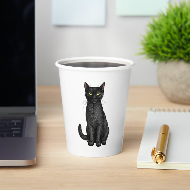 Black cat paper cups (Insitu)