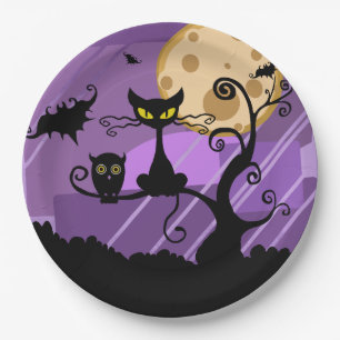 Black Cat Paper Plate