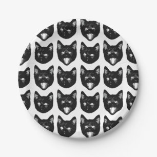 Black Cat Paper Plate
