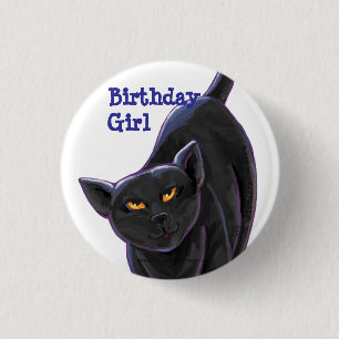 Black Cat Party Centre 3 Cm Round Badge