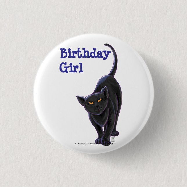 Black Cat Party Centre 3 Cm Round Badge (Front)